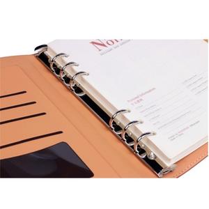 Promotion Custom A5 Business Loose Leaf Notebook Refillable Pu <strong>Leather</strong> <strong>Notepad</strong> with Pen Holder 6 Rings Binder Planner Journal - Product Image 2