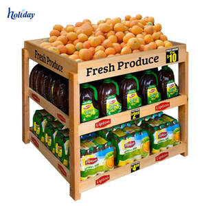 Due Laterali Promozionali Supermercato Display In Legno Personalizzato Cubi Per La Bevanda/Bottiglia - Product Image 5