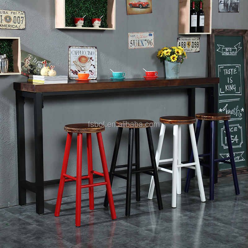 New Fashion Cafe Furniture Cheap Used Restaurant High Feet bar Stools bar  Chair Food Court Table R1760
