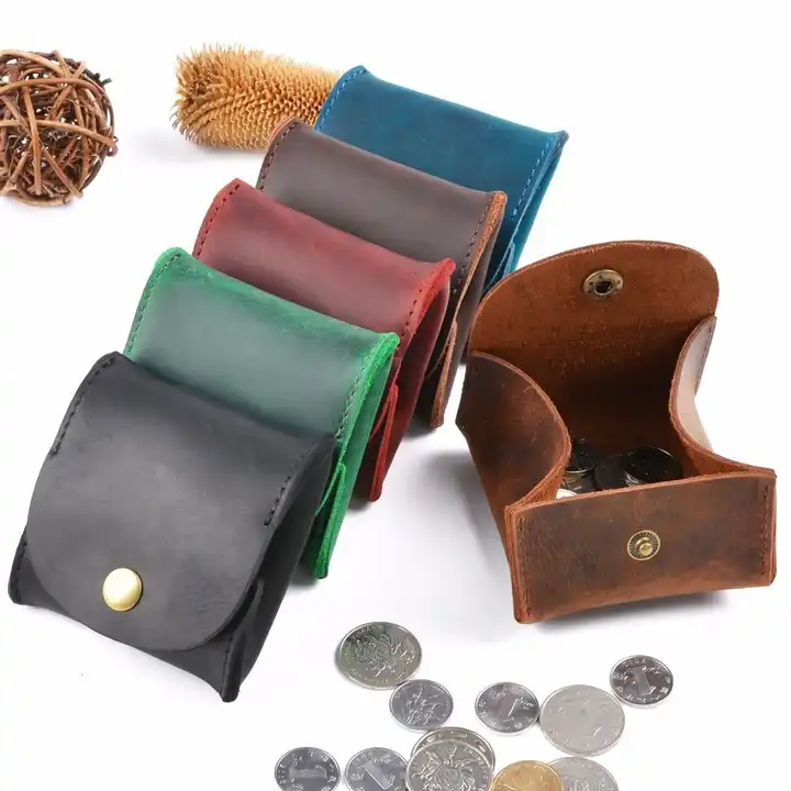 Genuine Leather Small Coin Purse Men Wallet Male Bag For Money Mini Pocket  Pouch | eBay
