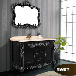 Disegno Scultura In Legno antico Europeo di Lusso Bombe Petto A Forma di Lavandino Del <span class=keywords><strong>Bagno</strong></span> Vanità - Product Image 2