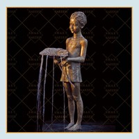 Fait sur mesure Art moderne maison jardin décoré grandeur nature femme Bronze danse dame fontaine Statue