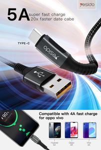 Stampaggio ad iniezione 1.2 M Tipo di Carica Veloce C Cavo di Dati di Controllo di qualità di Ricarica 4A 5A Cavo Usb - Product Image 2