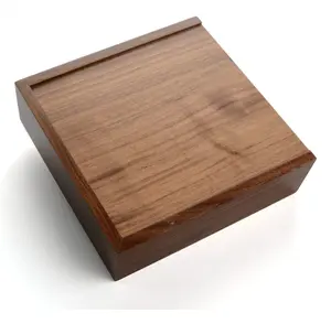 Marrone Noce di Legno USB 2.0 Flash Drive-Inserita in una Corrispondenza Noce Photo Box