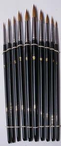 Shanghai fournisseur kolinsky sable cheveux aquarelle brosse chrome plaqué poignée brush set peinture - Product Image 4