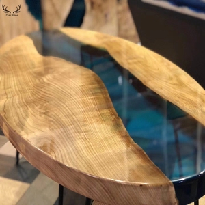 Moderne Rivière Design <span class=keywords><strong>Noyer</strong></span> <span class=keywords><strong>Massif</strong></span> Bois Époxy Résine Rivière Bois Table À Manger - Product Image 1