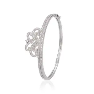 ZHILIAN toptan Lady çift katmanlı taç ince gümüş bilezikler katı 925 gümüş bileklik güzel takı bilezik bileklik kadınlar için - Product Image 1