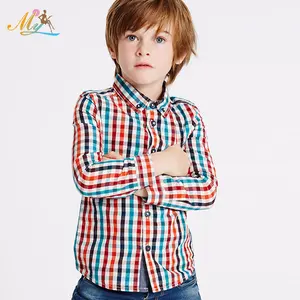 Plaid Check Button Down Langarm Herbst hemd für Jungen