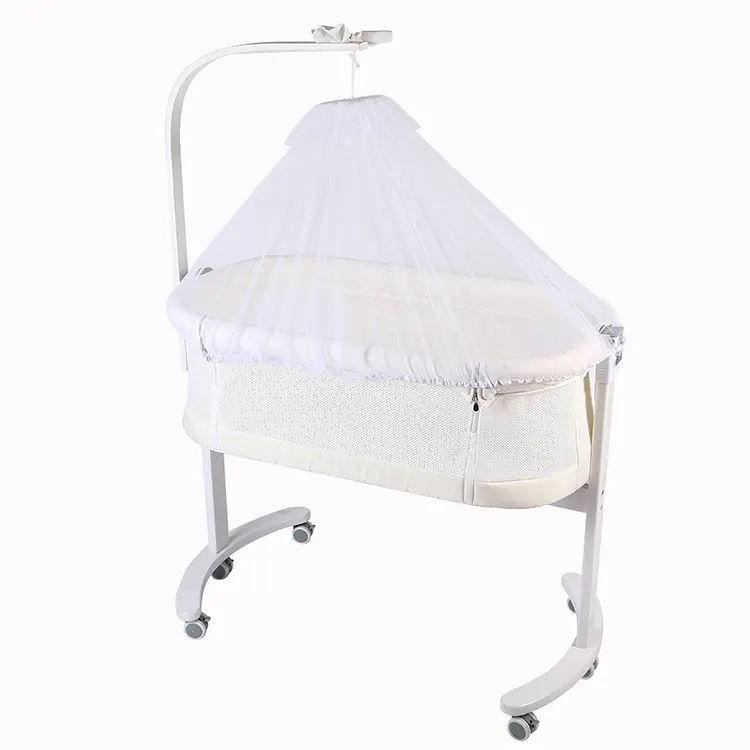 아마존 제품 아기 침대 휴대용 새로 태어난 아기 나무 어린이 침대 아기 침대