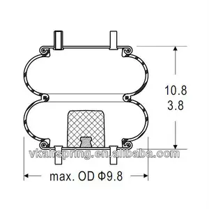 डबल जटिल हवा वसंत/हवा निलंबन वसंत 2B9-220/एयर बैग