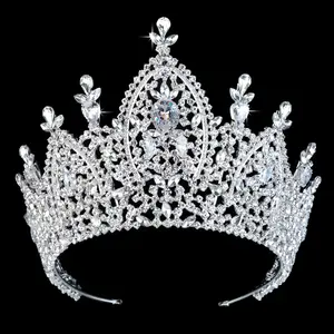 Echsio Women Tiara Rhinestone Crystal Crown Wholesale Wedding Bridal Jewelry Hair accessories For Queen Guaranteed Crown BC3200