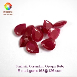 Tổng hợp của ruby corundum đục ruby chất lượng Cao <span class=keywords><strong>pear</strong></span> cut đá quý - Product Image 2