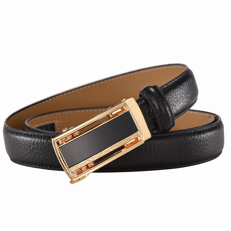 Women's Sliding Skin Buckles Leather Automatic Ratchet Belt