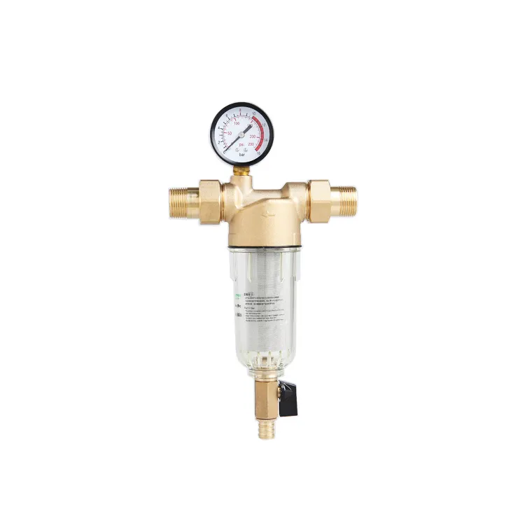 Lage prijs groothandel messing koper voorfiltratie water filter waterzuiveraar met water manometer