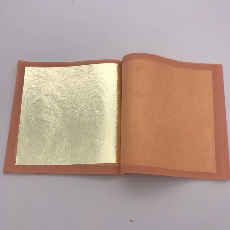 Натуральный золотой лист 22 карата, двойной вес (160 г), 8 см X 8 см, книга из 25 листьев