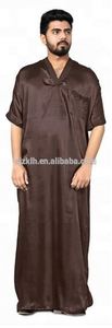 Abaya — vêtements musulmans pour hommes, en coton noir, style dubaï, Jilbabs turcs, vêtements islamiques, Thobe - Product Image 4