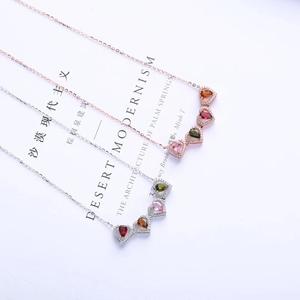 Beaux bijoux en argent 925 pour femme, collier de tourmaline naturelle, nouvelle mode - Product Image 6