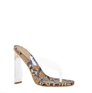 2019 Snake <strong>clear</strong> Flop Flip <strong>Mules</strong> square <strong>clear</strong> High <strong>Heel</strong> Women slippers for Ladies - Product Image 3