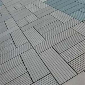 กลางแจ้งราคาถูก WPC DIY Interlocking COMPOSITE Deck กระเบื้อง/ราคาถูกไม้คอมโพสิต decking กระเบื้อง