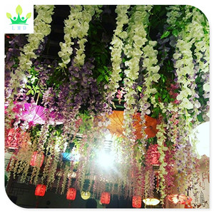 Per la casa di nozze arco di natale decorazione confezione 1 seta artificiale glicine vite appeso ghirlanda per la festa del papà feste di pasqua - Product Image 2