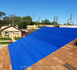 Fabric Tarpaulin Hypalon Coated Polyester Fabric 650gsm Blue Tarpaulin 1000d*1000D 18*18 Glossy Matte