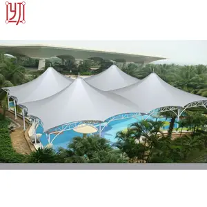 Structure Tent Manufacturer Q235 Steel Structure Shade Membrane Tensile Big Swimming Pool Tent Membrane