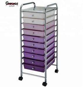 10-<b>Drawer</b> Eco-Friendly <b>Plastic</b> <b>Storage</b> Rail Trolley <b>Cart</b> for Clothing with Wheels Bathroom Use - Product Image 5