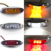 Feu de gabarit latéral LED 3 LED blanc, rouge, ambre 3,9 pouces 12V 24V pour remorque, voiture, camion, tracteur
