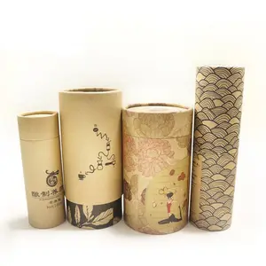 China factory custom printed tea paper tube eco friendly high quality brown kraft paper tube