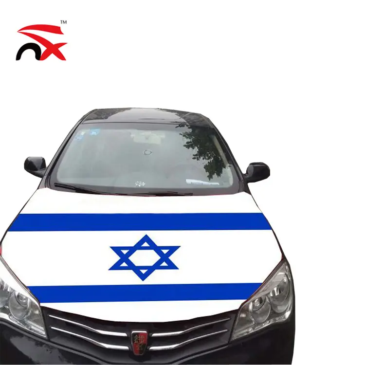 Nuoxin Commercio All'ingrosso 120x150cm Poliestere E Spandex Israele Cofano Auto Bandiera Per Evento