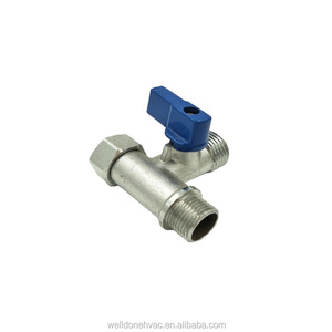 En laiton angle valve chrome polissage à trois voies débit d'eau mur monté sanitaires salle de bain propre machine à laver - Product Image 1