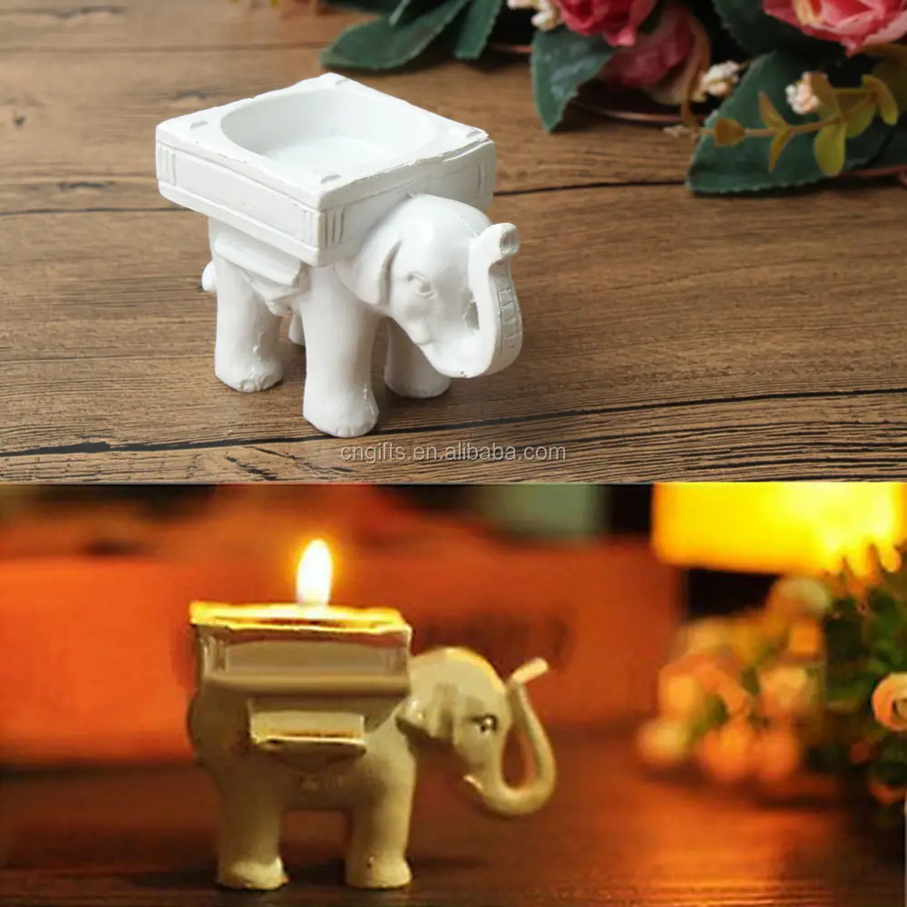 Ywbeyond Elefante uccelli Souvenir Supporto di Candela Fortunato Tealight Holder Elephant Candle Holder indiano favori di nozze