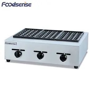 Professionelle arbeitsplatte takoyaki pan grill, außen tisch top gas grill