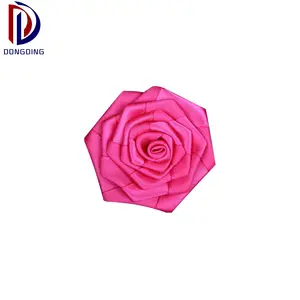 Wholesale Custom Various Color Rose Trim Handmade Satin Ribbon Flower For Wedding Garment Decoration