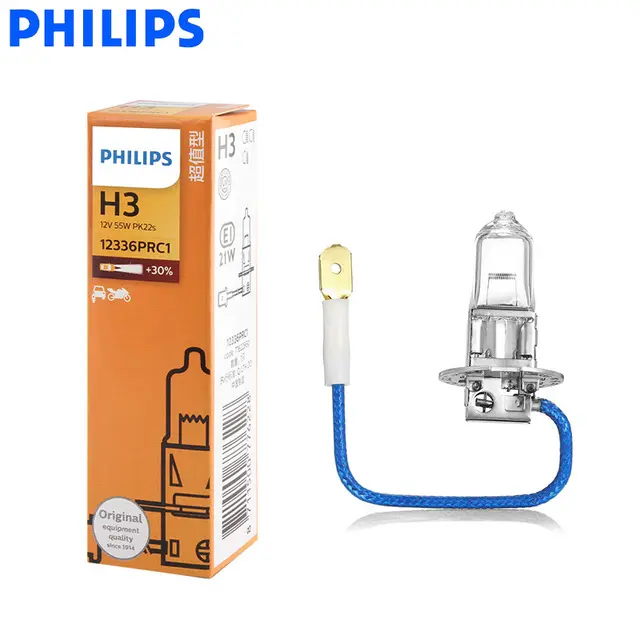Philips H3 12V 55W PK22s Premium Vision Original Car Fog Light Standard Bulb Halogen Lamp