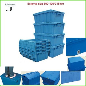 Tham gia nhiệm vụ nặng nề tái sử dụng di chuyển hộp giá rẻ công nghiệp Stackable nhựa Tote bin lưu trữ Crate với nắp di chuyển thùng - Product Image 6