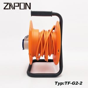 Enrouleur de câble industriel robuste 16A 240V IP44 25/<span class=keywords><strong>50m</strong></span> à 2 prises CEE avec disjoncteur thermique et indicateur - Product Image 6