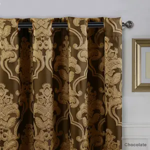 European Jacquard Window Curtains Luxury Fabric 70% Light Shading