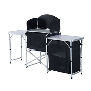 <span class=keywords><strong>Meuble</strong></span> <span class=keywords><strong>de</strong></span> <span class=keywords><strong>rangement</strong></span> pliant portable en aluminium pour barbecue <span class=keywords><strong>de</strong></span> <span class=keywords><strong>camping</strong></span> extérieur, table <span class=keywords><strong>de</strong></span> cuisine extérieure en MDF 5mm, vente en gros d'usine - Product Image 1