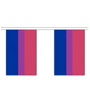 Bendera Bendera Kebanggaan Biseksual BI Poliester 100% Kustom Kualitas Tinggi