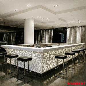 Luxury <span class=keywords><strong>Acrylic</strong></span> Bằng Gỗ Cong Pub Cafe Nước Trái Cây Thức Ăn Nhanh Cửa Hàng <span class=keywords><strong>Bar</strong></span> Counter Cocktail Bảng Thiết Kế - Product Image 5