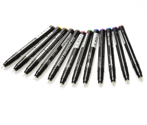 Assortiti pennini formati fine point A Prova di Acqua Pigmento penna fineliner Micron disegno a penna set <span class=keywords><strong>nero</strong></span> - Product Image 2