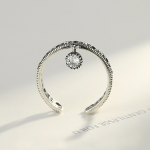 CZCITY Vintage CZ Stone <strong>Rings</strong> Lucky Stackable <strong>Midi</strong> <strong>Rings</strong> Set Knuckle <strong>Rings</strong> for Women Black Silver Jewelry - Product Image 5