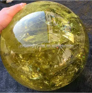 Esfera de bola de cristal de cuarzo, cuarzo citrino de roca natural, esferas grandes de piedras preciosas de 64kg, gran oferta