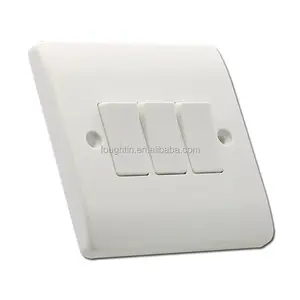 Hight quality electrical switch socket 3gang 1way switch white color electrical accessories