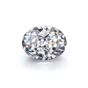供应莫桑人造钻石花式无色松散椭圆形硅石钻石