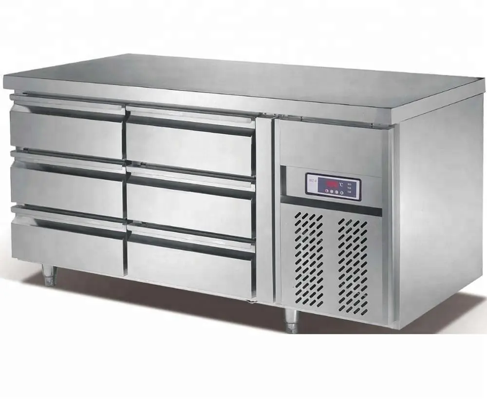 Refrigerated counter with drawers /six drawer under counter refrigerator for commercial kitchen