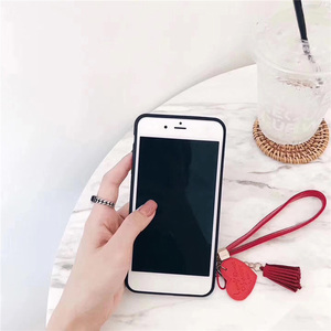 <span class=keywords><strong>Venta</strong></span> caliente lindo paño borla estilo británico pu suave caso del teléfono móvil para el iPhone 6 S 7 8 más X - Product Image 4