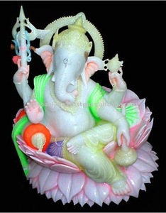 หินอ่อนสีขาวพระพิฆเนศรูปปั้น - Product Image 1