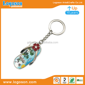 Porte-clés en métal avec autocollant en papier métallisé personnalisé, souvenir <span class=keywords><strong>de</strong></span> voyage unique <span class=keywords><strong>de</strong></span> la ville <span class=keywords><strong>de</strong></span> Garda, Italie, tongs - Product Image 4